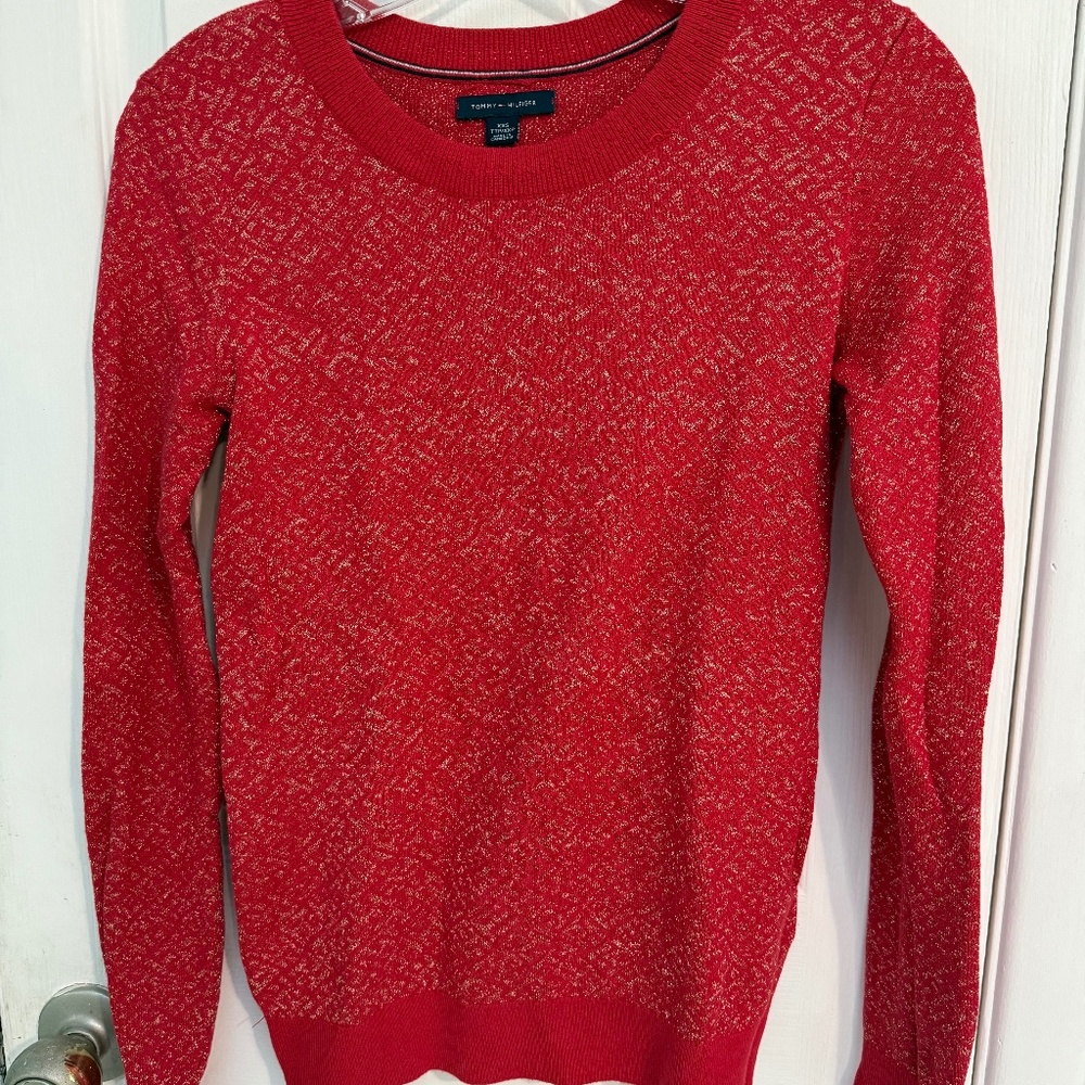 Sparkly Red Tommy Hilfiger Long-Sleeved Top